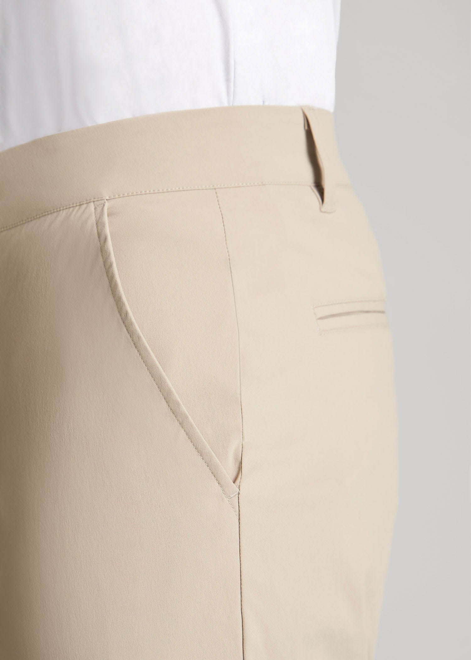 TAPERED FIT Traveler Chino Pants for Tall Men in Light Khaki