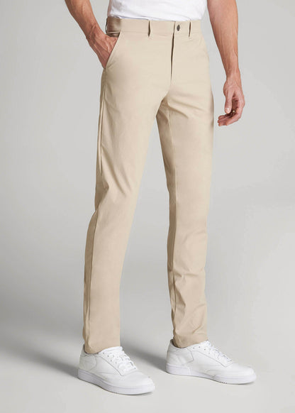 TAPERED FIT Traveler Chino Pants for Tall Men in Light Khaki