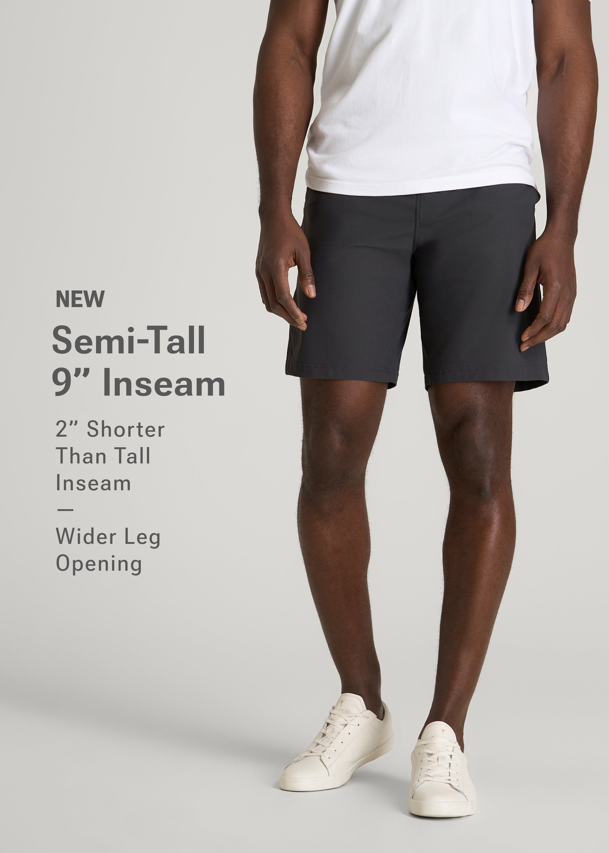 Traveler Chino Short 2.0 for Tall Men in Iron Grey
