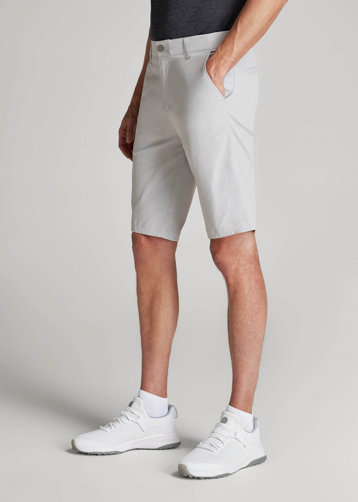 Traveler Chino Shorts for Tall Men in Light Grey