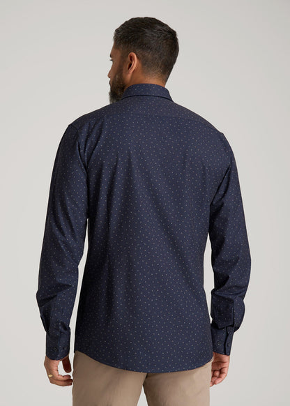 Traveler Stretch Dress Shirt in Dark Blue Floral
