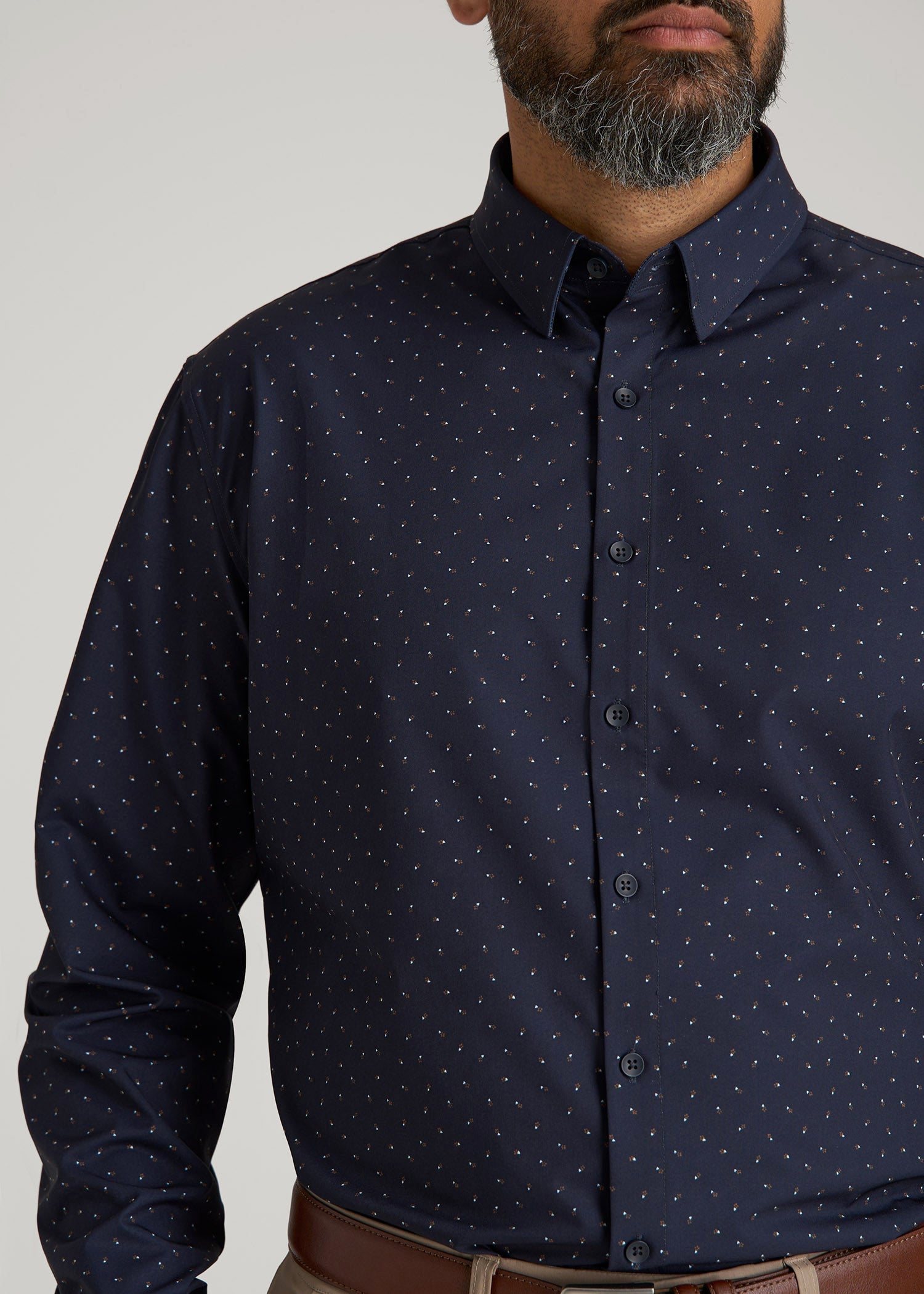 Traveler Stretch Dress Shirt in Dark Blue Floral