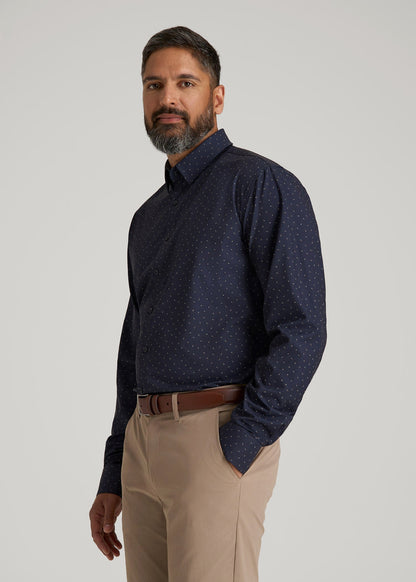 Traveler Stretch Dress Shirt in Dark Blue Floral