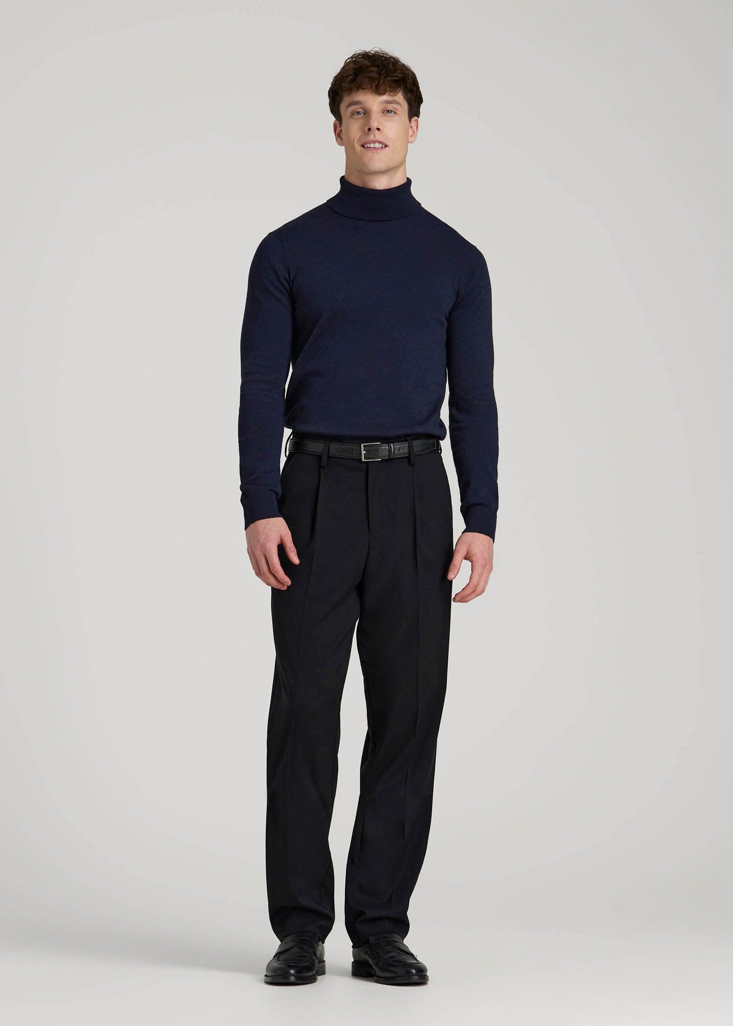 Turtleneck Sweater for Tall Men in Patriot Blue