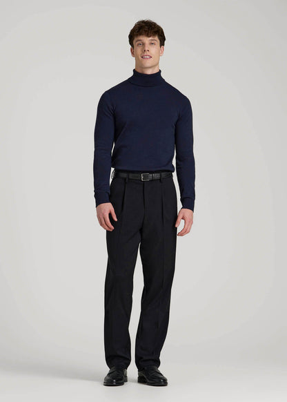 Turtleneck Sweater for Tall Men in Patriot Blue