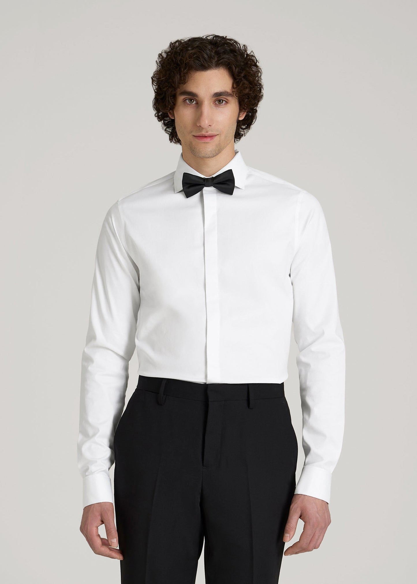Tuxedo Shirt for Tall Men in White