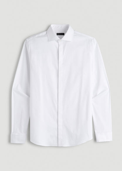 Tuxedo Shirt for Tall Men in White