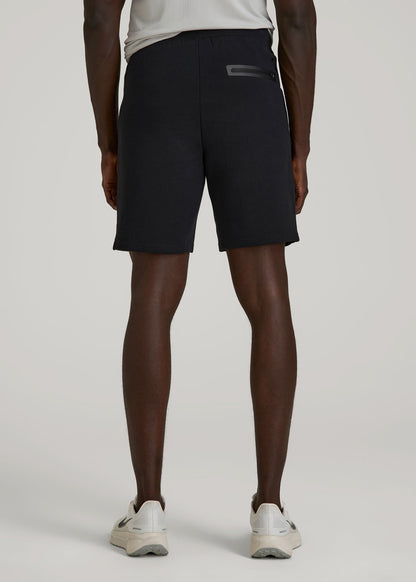 Tech Motion Fleece Shorts for Tall Men in Black