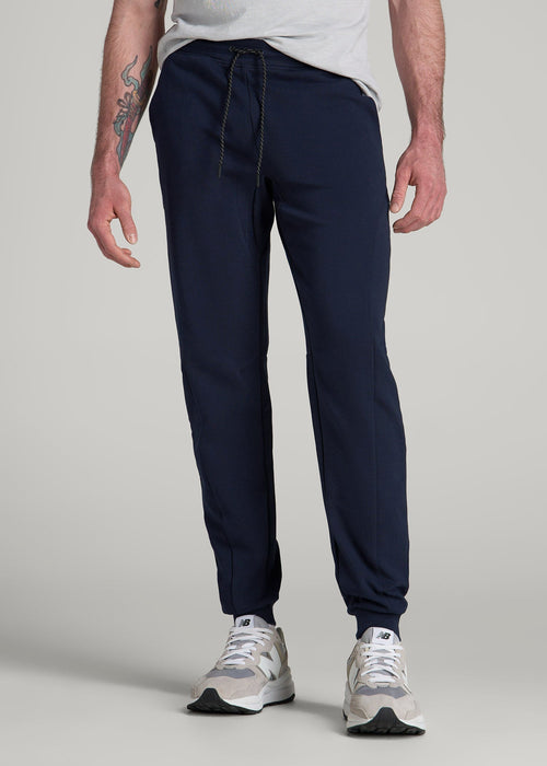 Tech Motion Fleece Joggers for Tall Men in Evening Blue