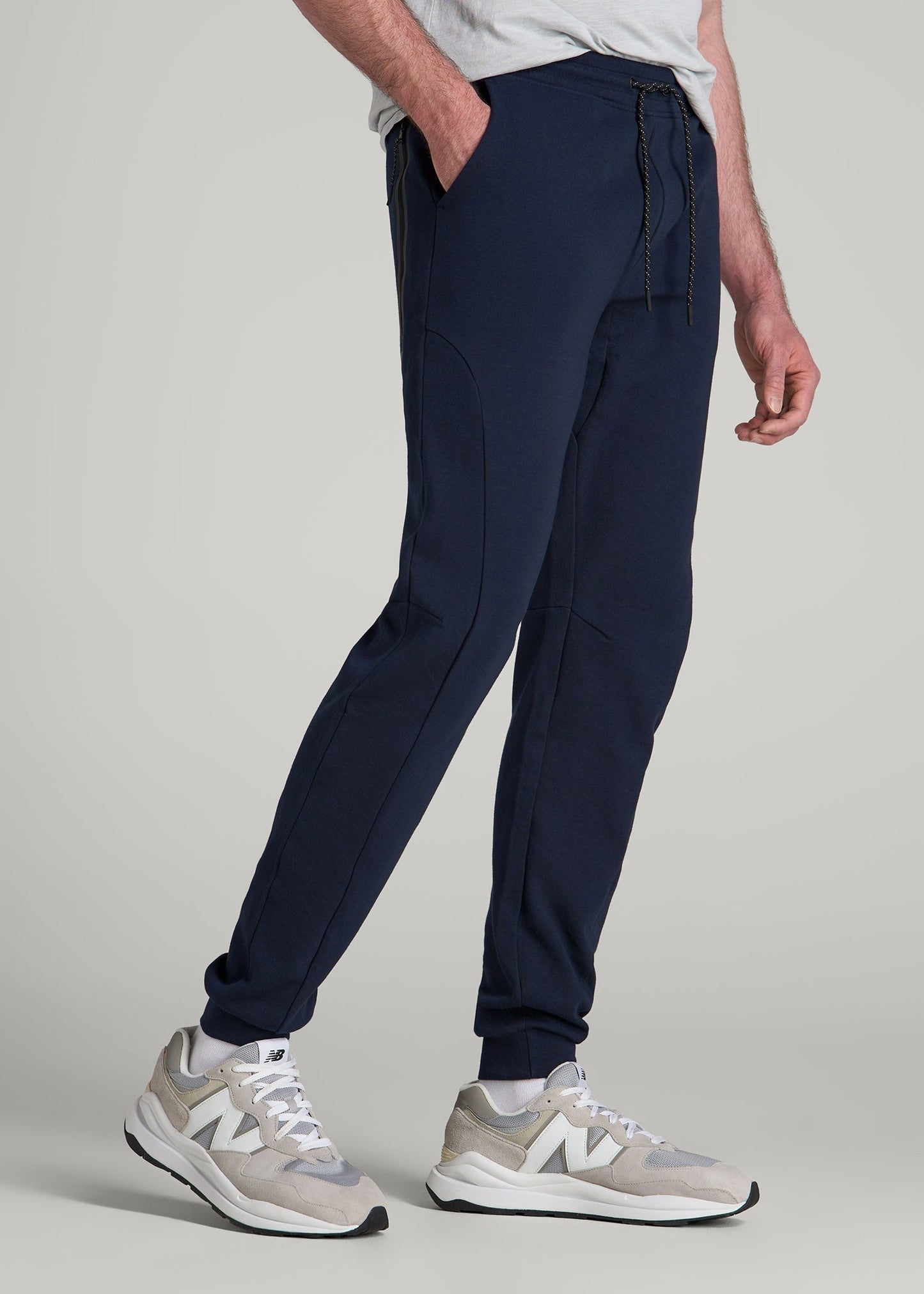 Tech Motion Fleece Joggers for Tall Men in Evening Blue