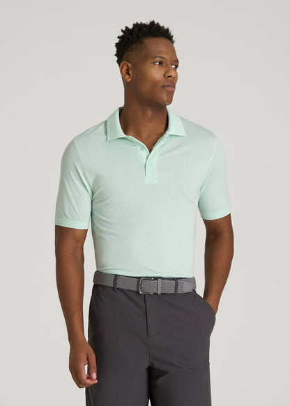 Performance Vented Golf Polo for Tall Men in Opal Blue