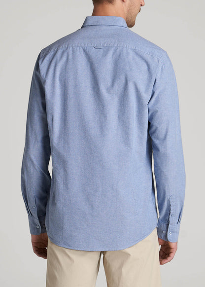 Washed Oxford Shirt for Tall Men in Dark Sky Blue