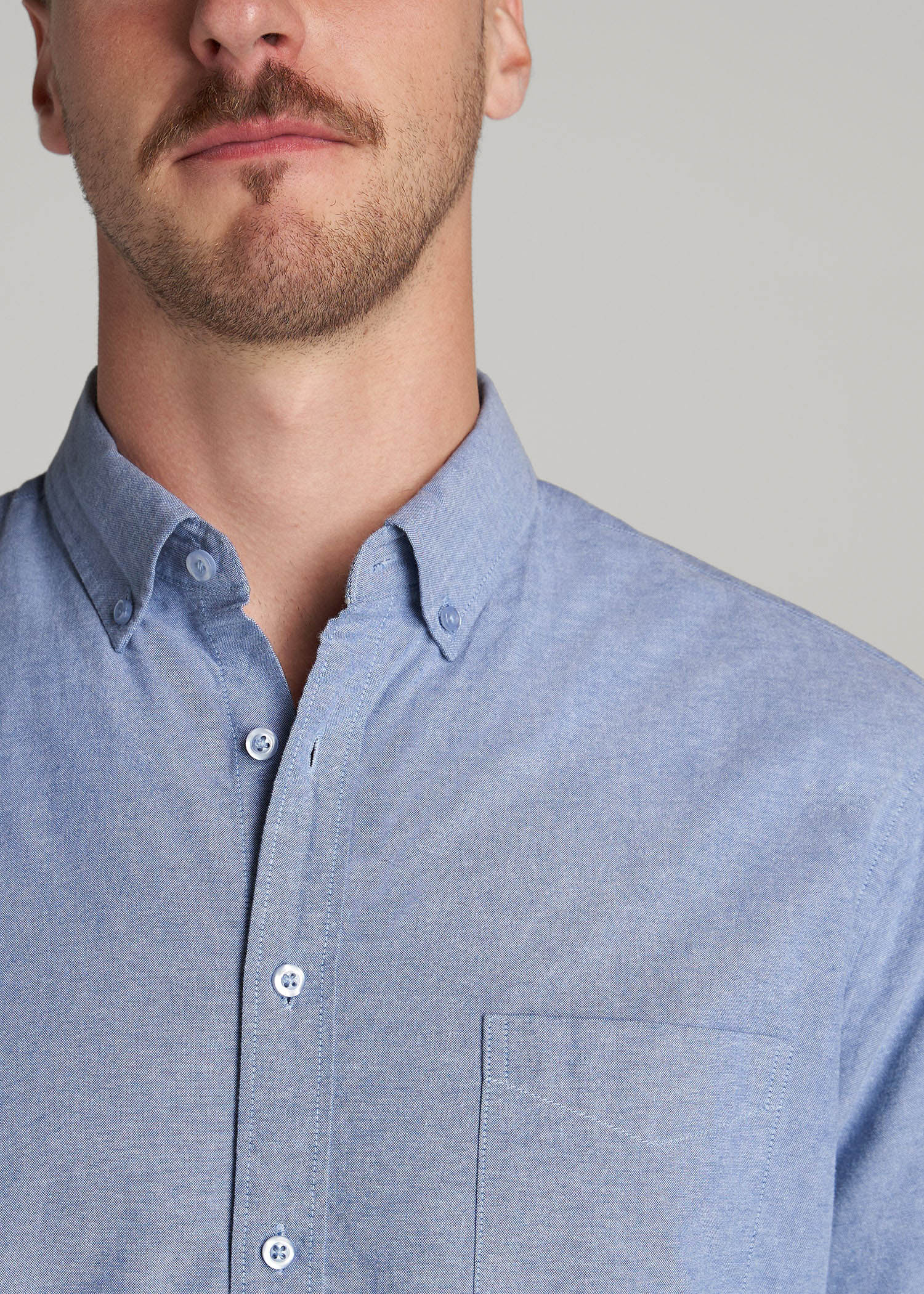 Washed Oxford Shirt for Tall Men in Dark Sky Blue
