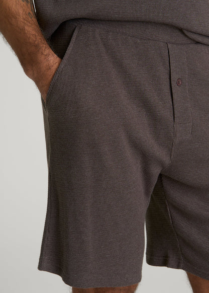 Waffle Lounge Shorts for Tall Men in Espresso