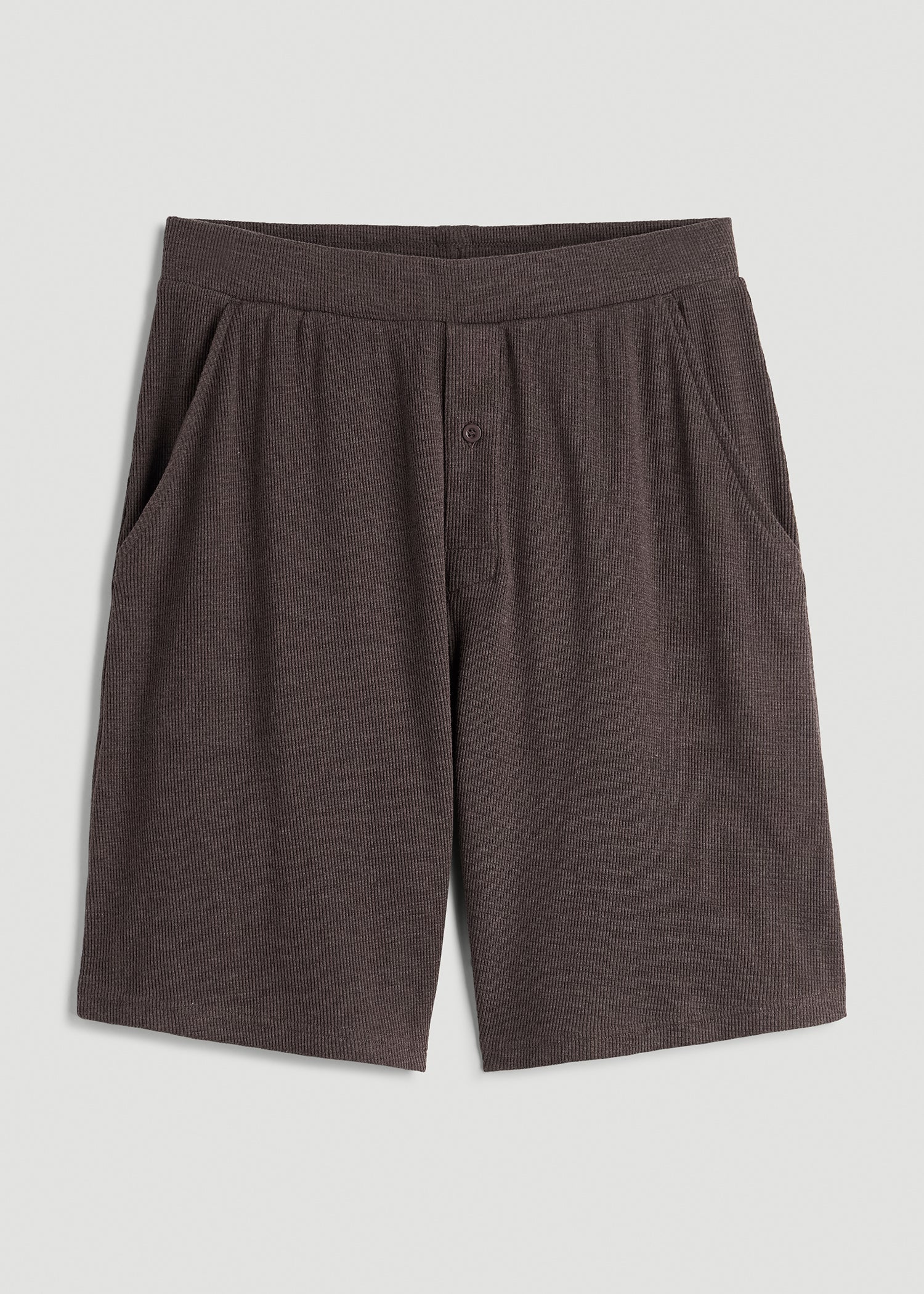 Waffle Lounge Shorts for Tall Men in Espresso