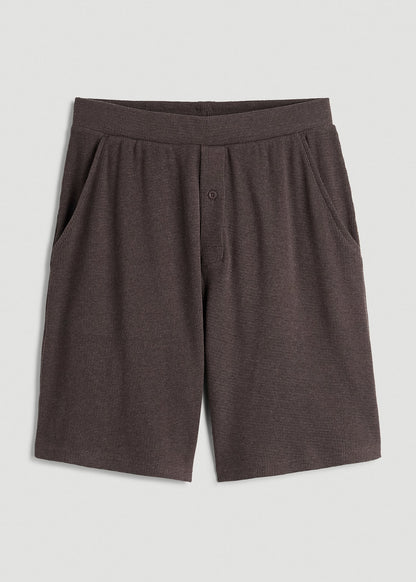 Waffle Lounge Shorts for Tall Men in Espresso