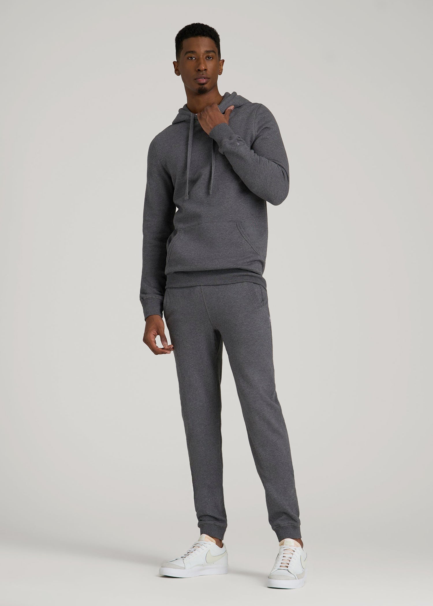 Wearever 2.0 Fleece Hoodie for Tall Men in Charcoal Mix