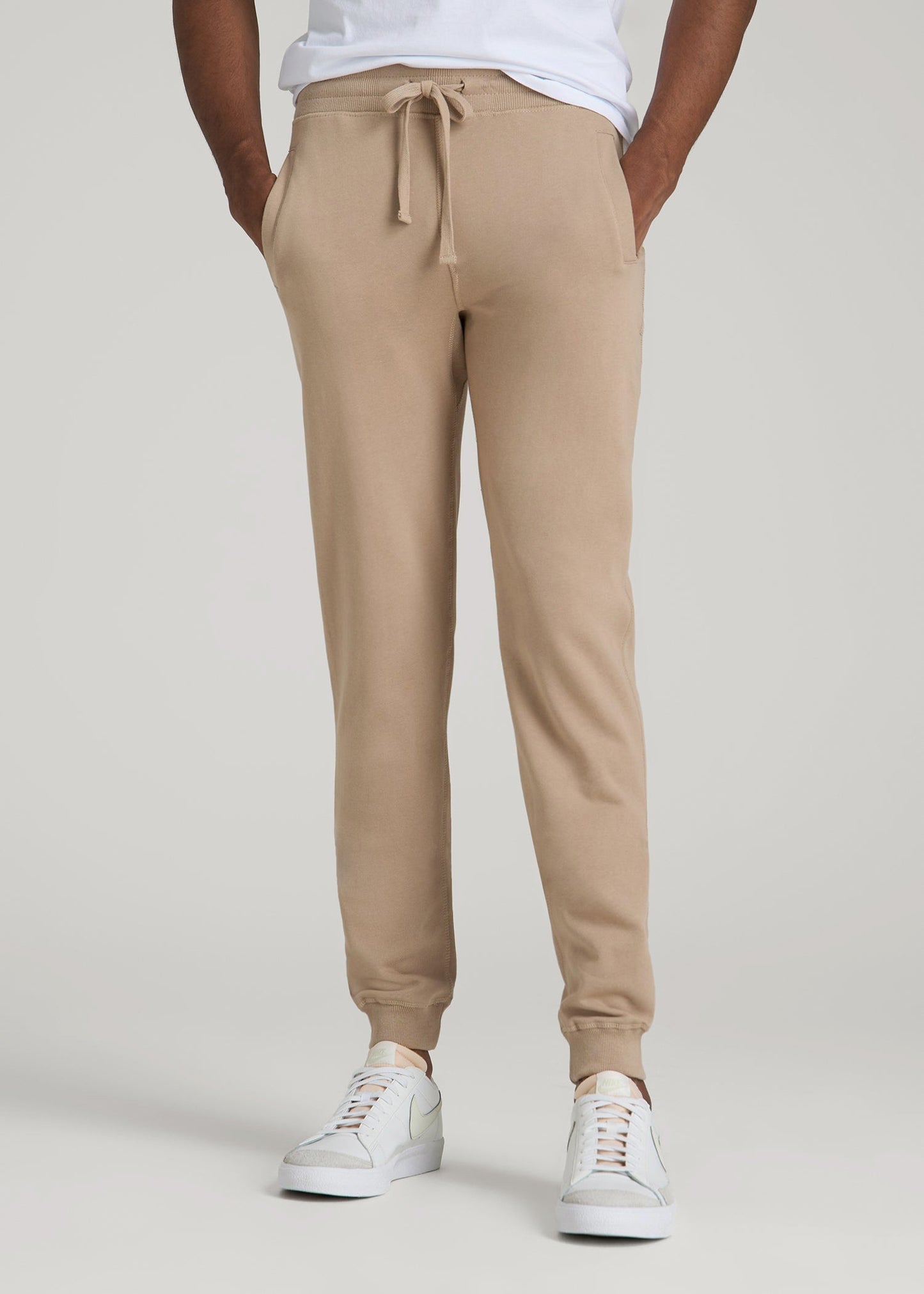 Wearever 2.0 French Terry Joggers for Tall Men in Light Camel