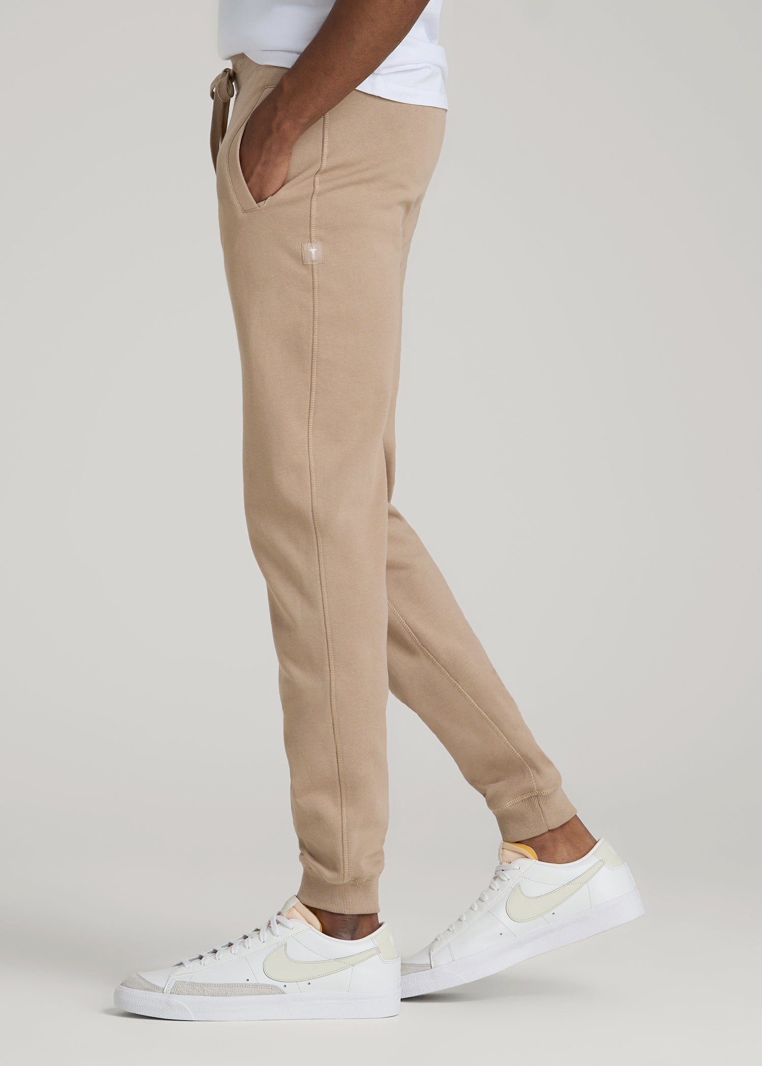 Wearever 2.0 French Terry Joggers for Tall Men in Light Camel