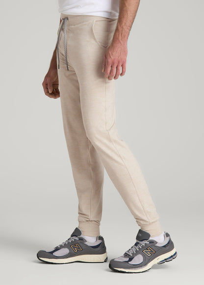 Weekender Stretch Lounge Joggers for Tall Men in Stone Heather
