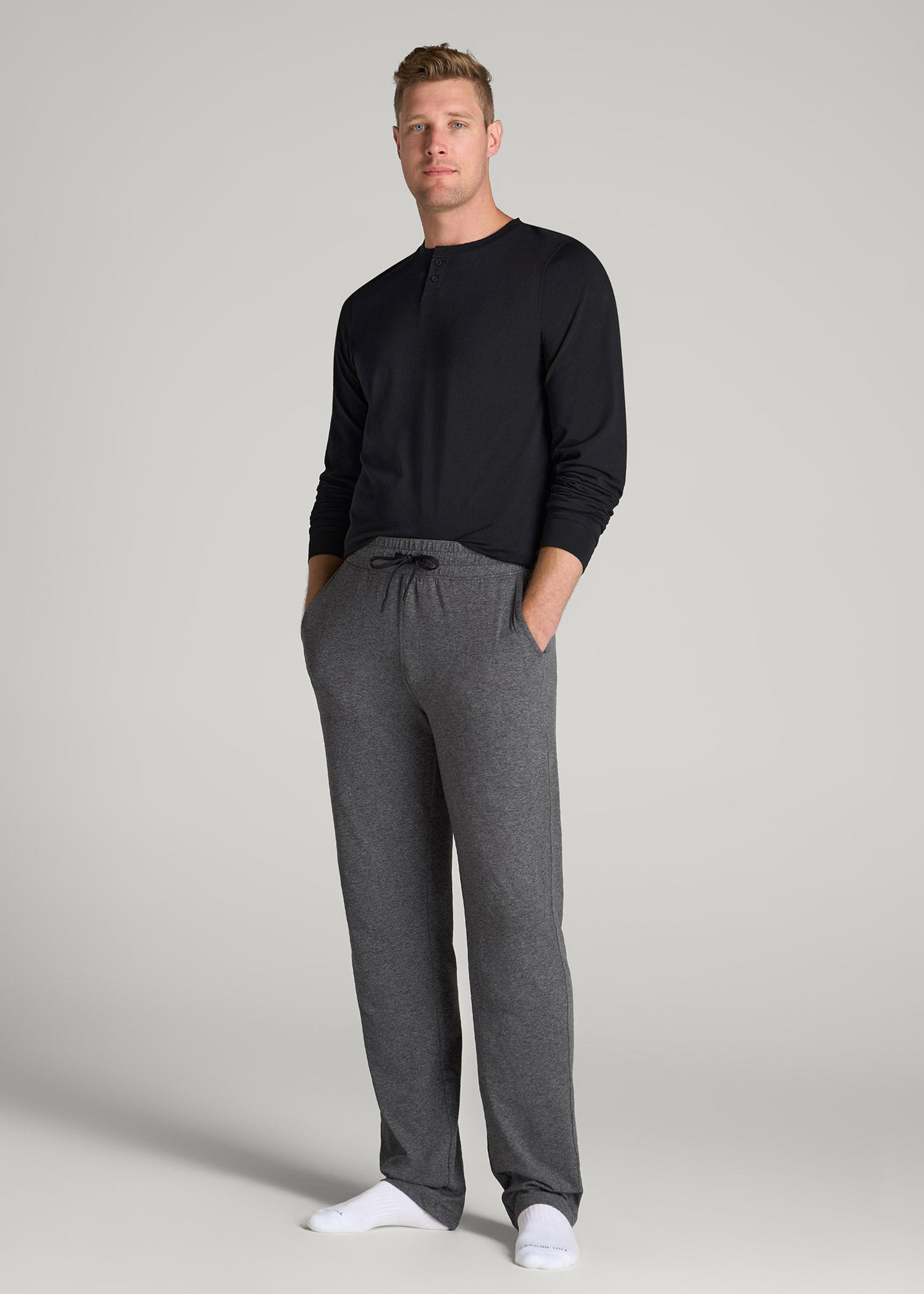 Weekender Stretch Lounge Pants for Tall Men in Charcoal Mix