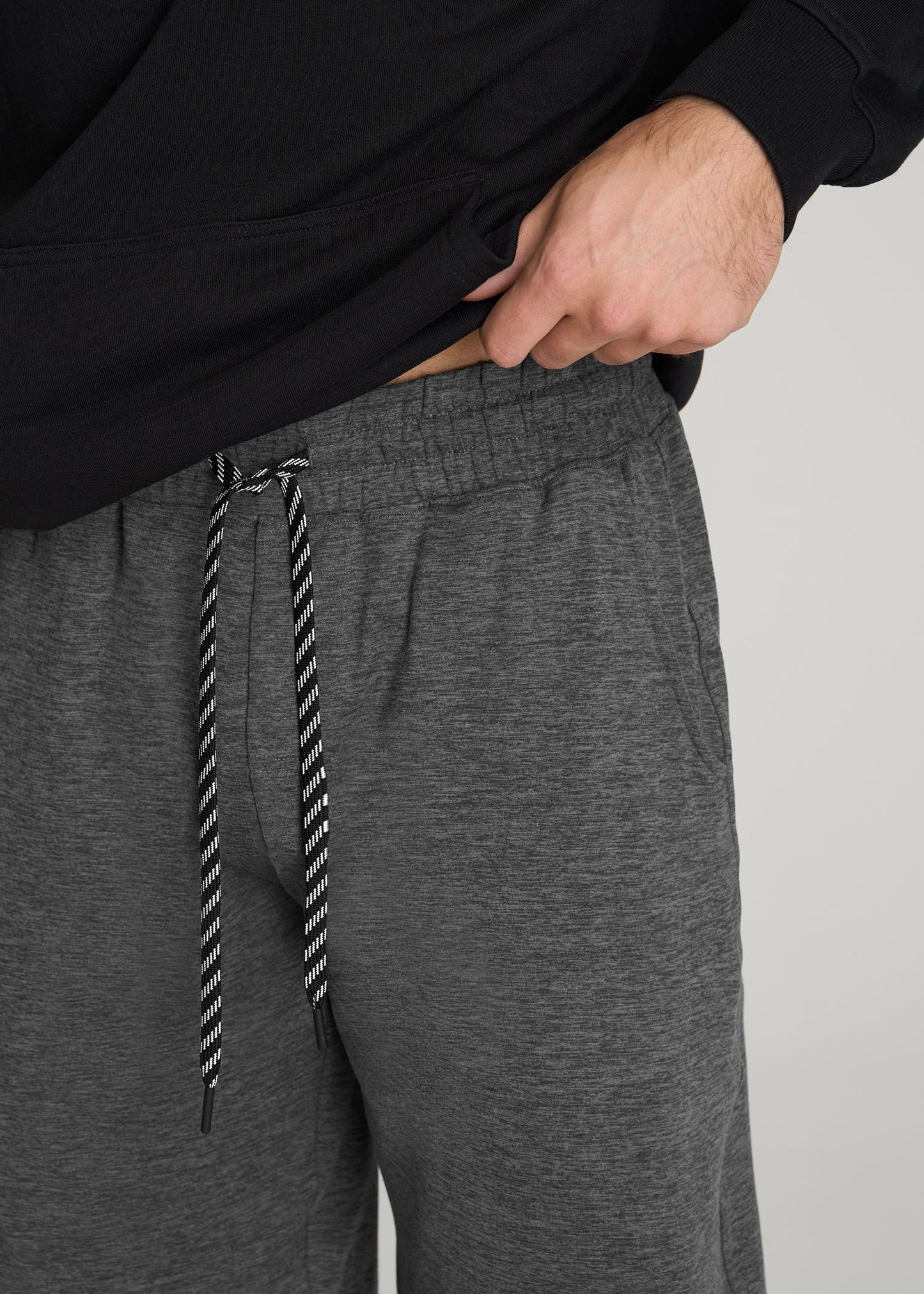 Weekender Stretch Lounge Shorts for Tall Men in Charcoal Mix