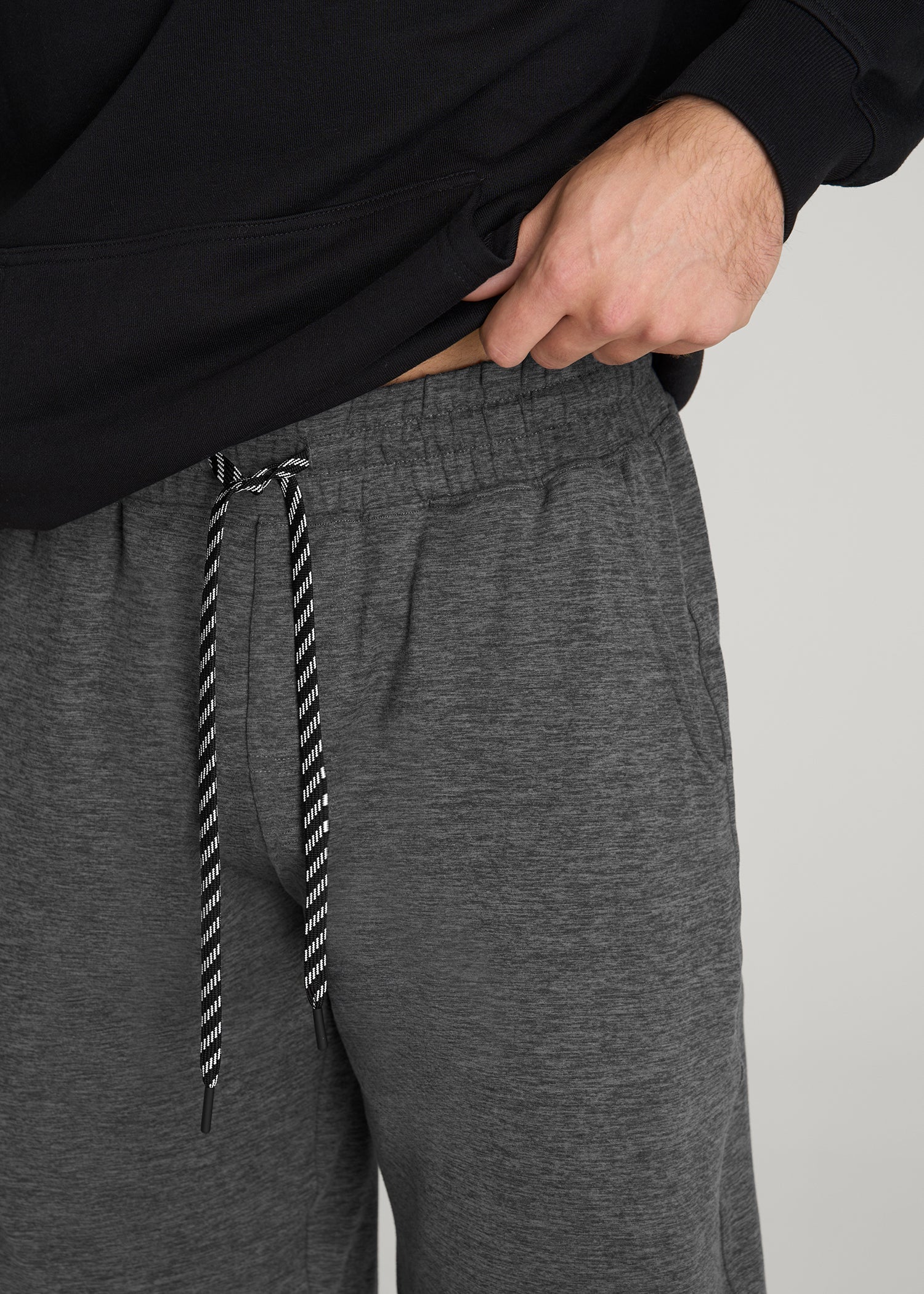 Weekender Stretch Lounge Shorts for Tall Men in Charcoal Mix