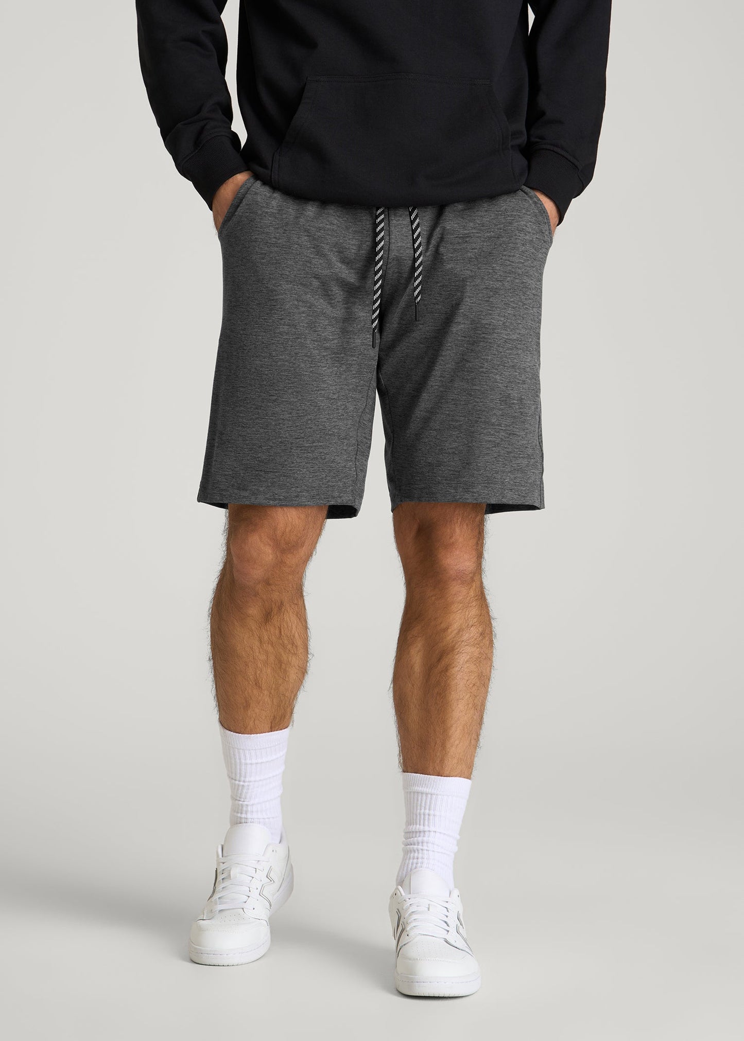 Weekender Stretch Lounge Shorts for Tall Men in Charcoal Mix
