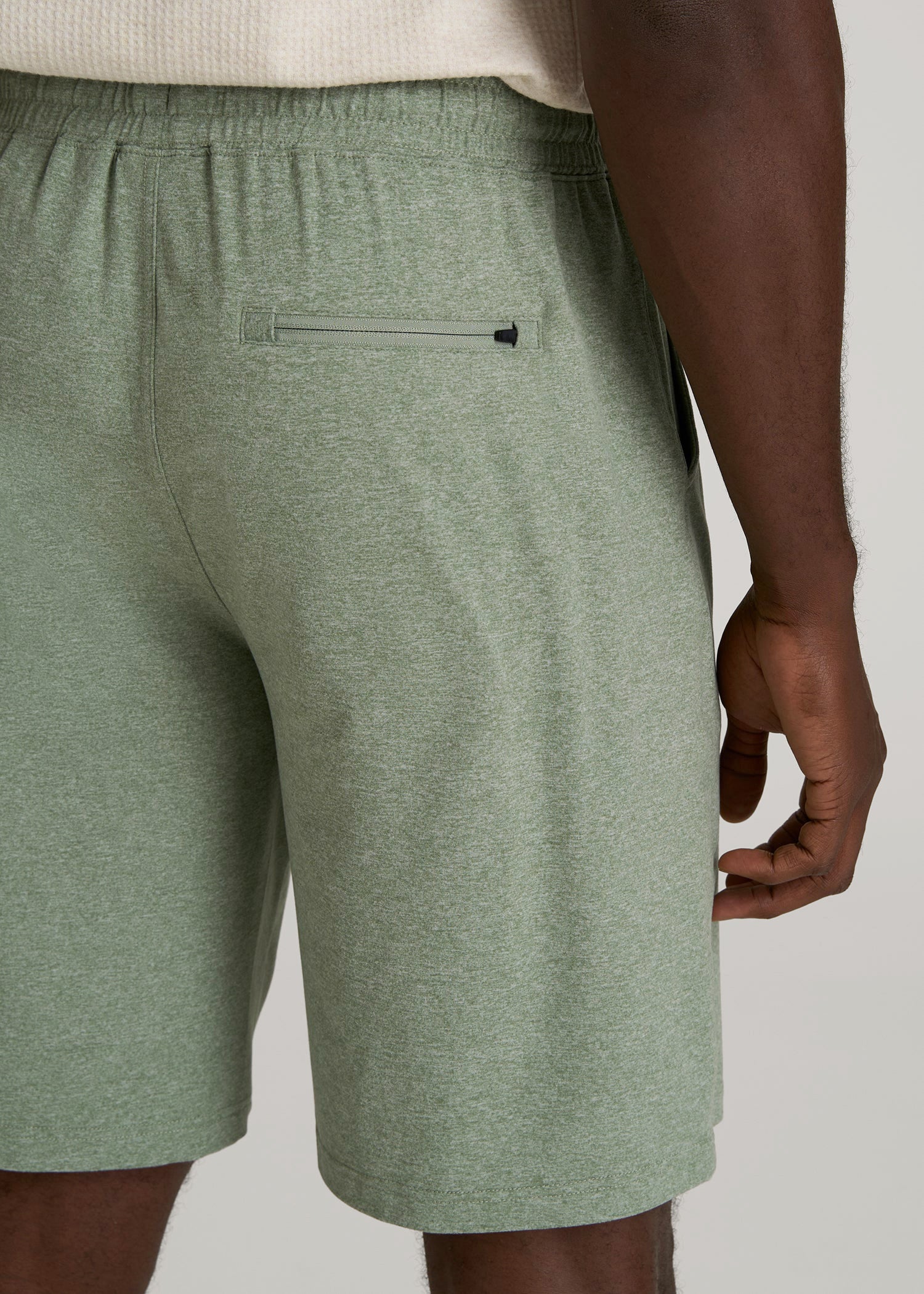 Weekender Stretch Lounge Shorts for Tall Men in Dark Seagrass Mix