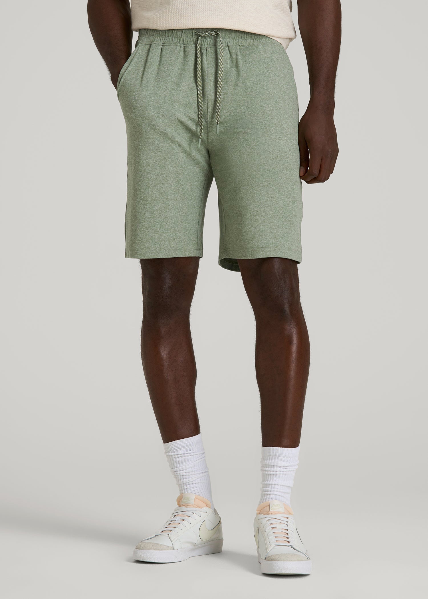 Weekender Stretch Lounge Shorts for Tall Men in Dark Seagrass Mix