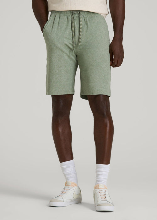 Weekender Stretch Lounge Shorts for Tall Men in Dark Seagrass Mix