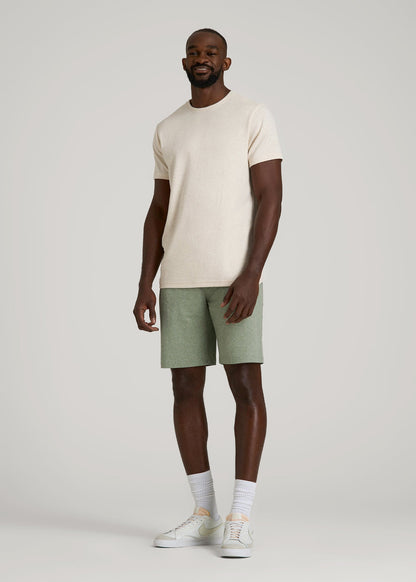 Weekender Stretch Lounge Shorts for Tall Men in Dark Seagrass Mix
