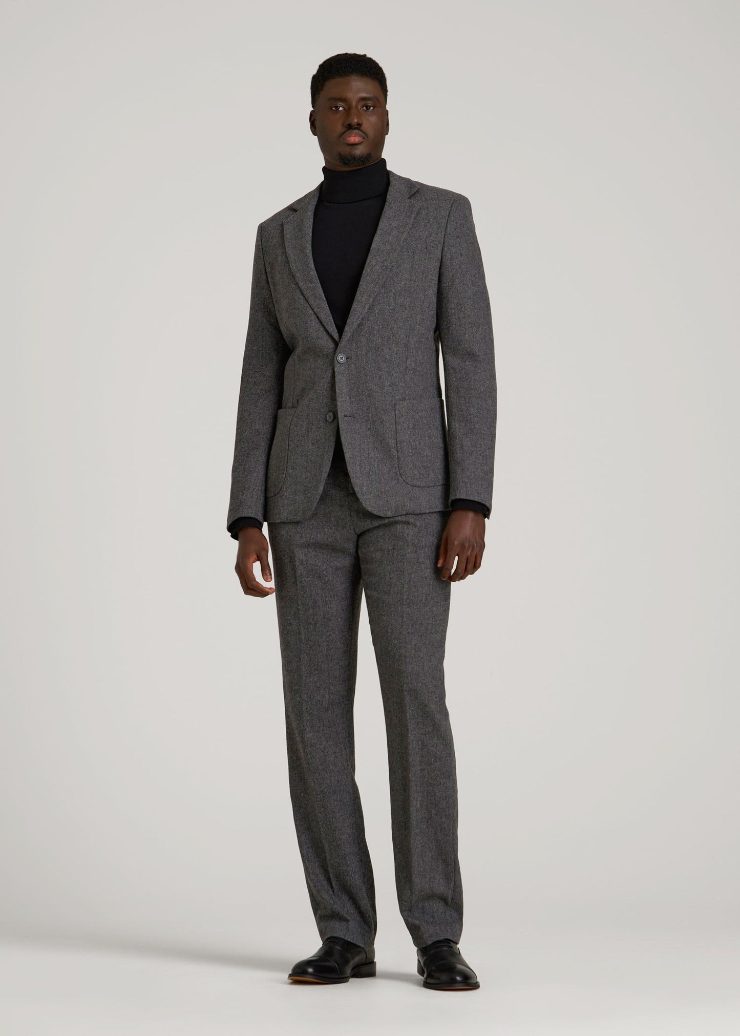 Wool Blend Blazer for Tall Men in Anthracite Tweed
