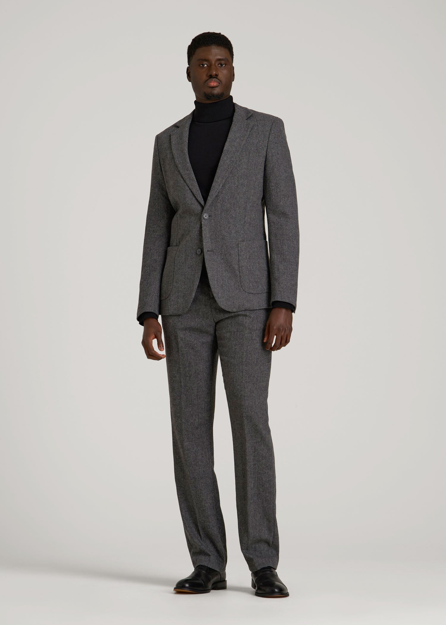 Wool Blend Blazer for Tall Men in Anthracite Tweed