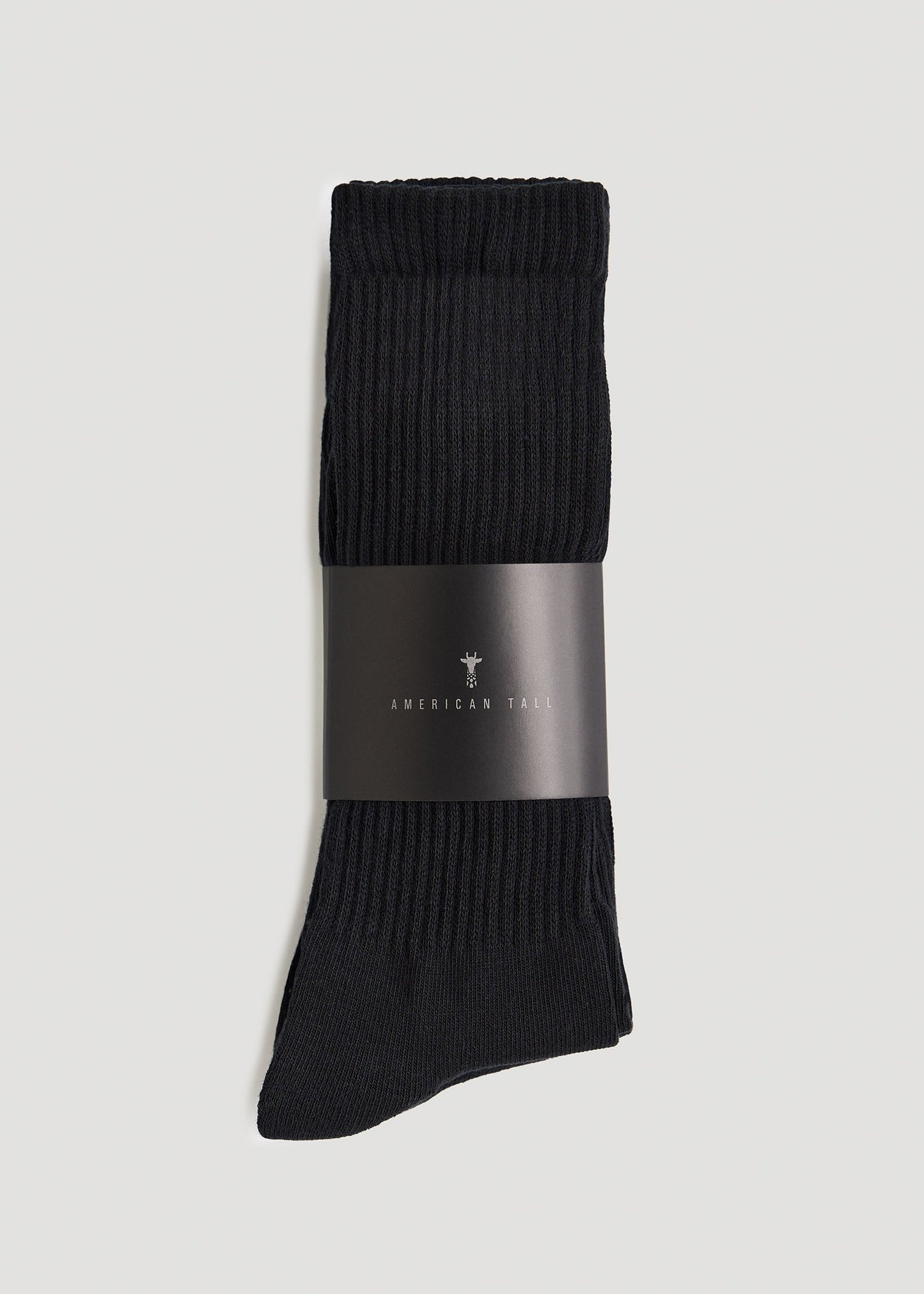 Athletic Crew Socks (X-Large Size: 13-15) for Tall Men in Black