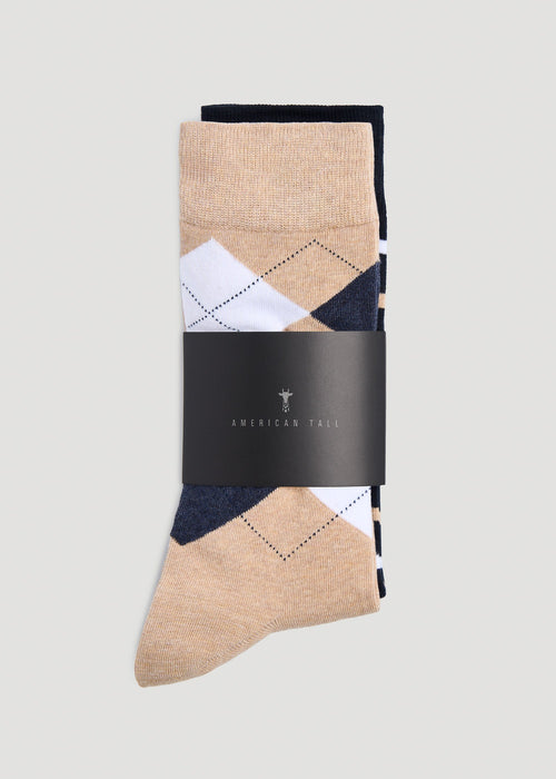 Dress Socks Size 14 to 17 (3-Pack) for Tall Men in Pack E