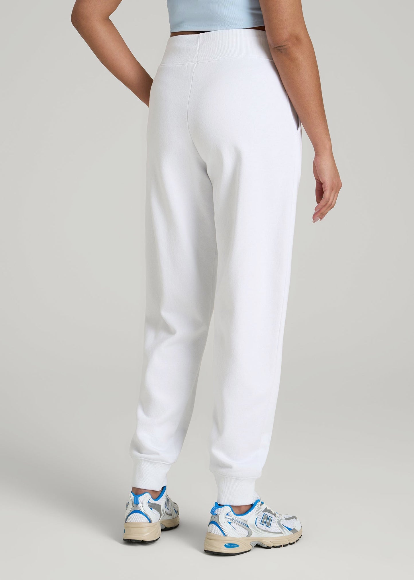 A.T. Basics Athletic Joggers for Tall Women in Optic White