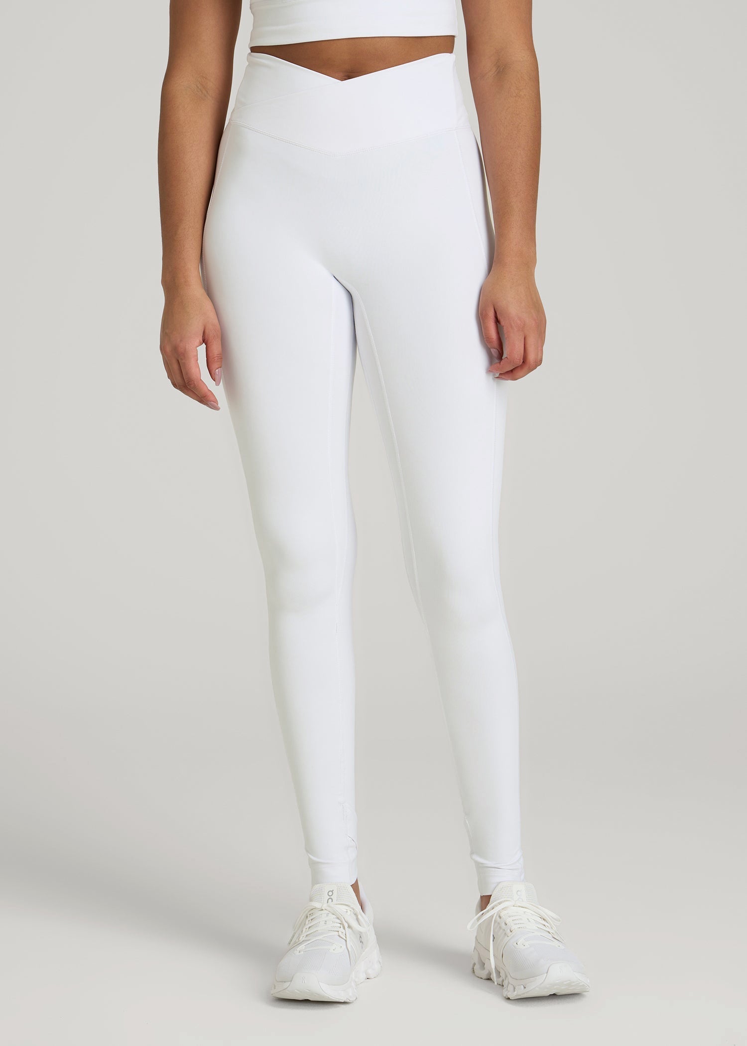 Balance Cross Over Leggings for Tall Women in White