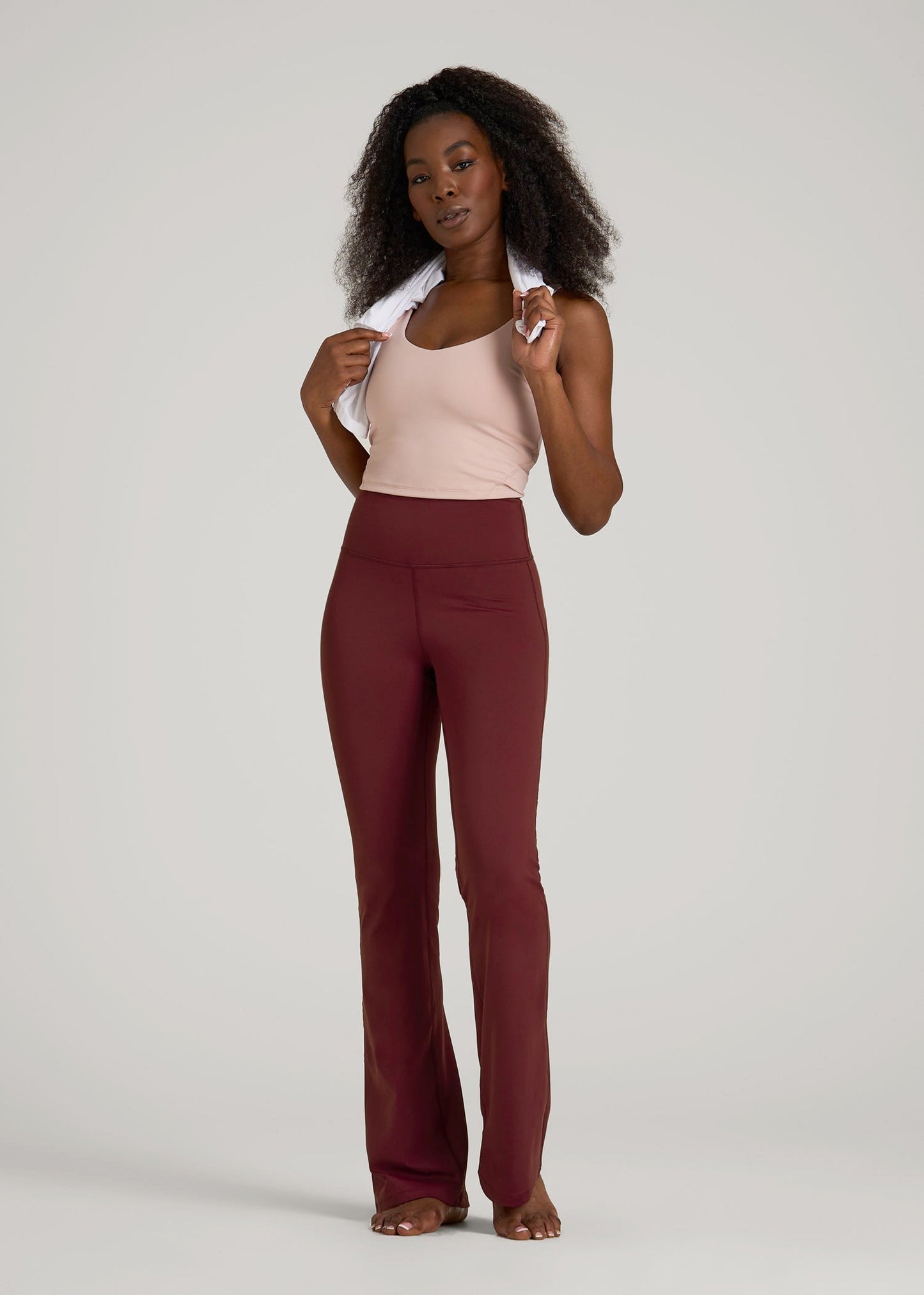 Balance Flare Yoga Pants for Tall Women in Tawny Port
