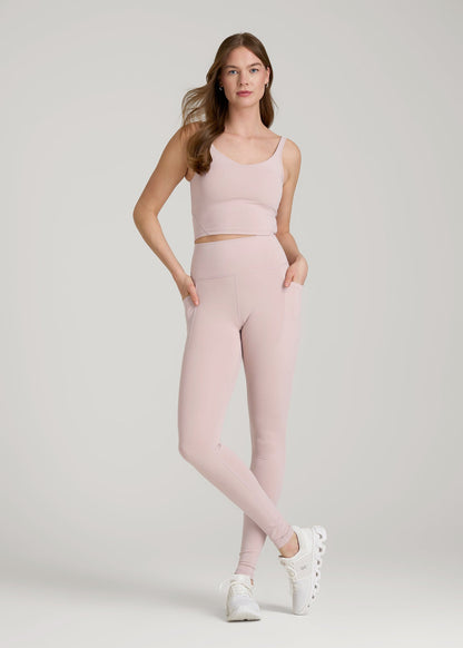 Balance Cinched Back Pocket Legging for Tall Women in Desert Rose