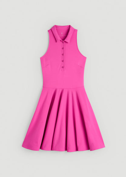 Balance Racerback Sleeveless Polo Dress for Tall Women in Magenta