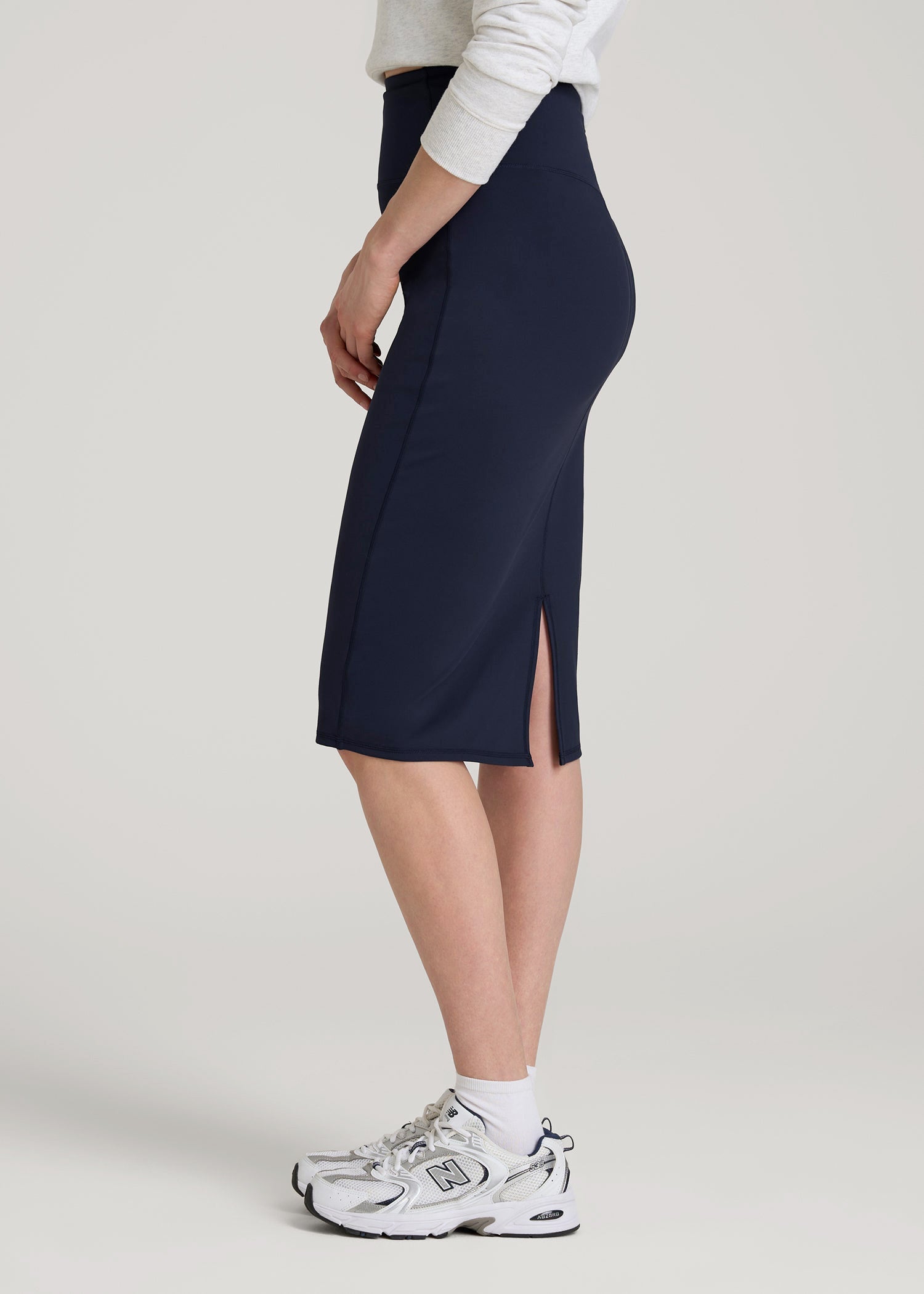 Balance Slim Fit High Rise Skirt for Tall Women in Evening Blue