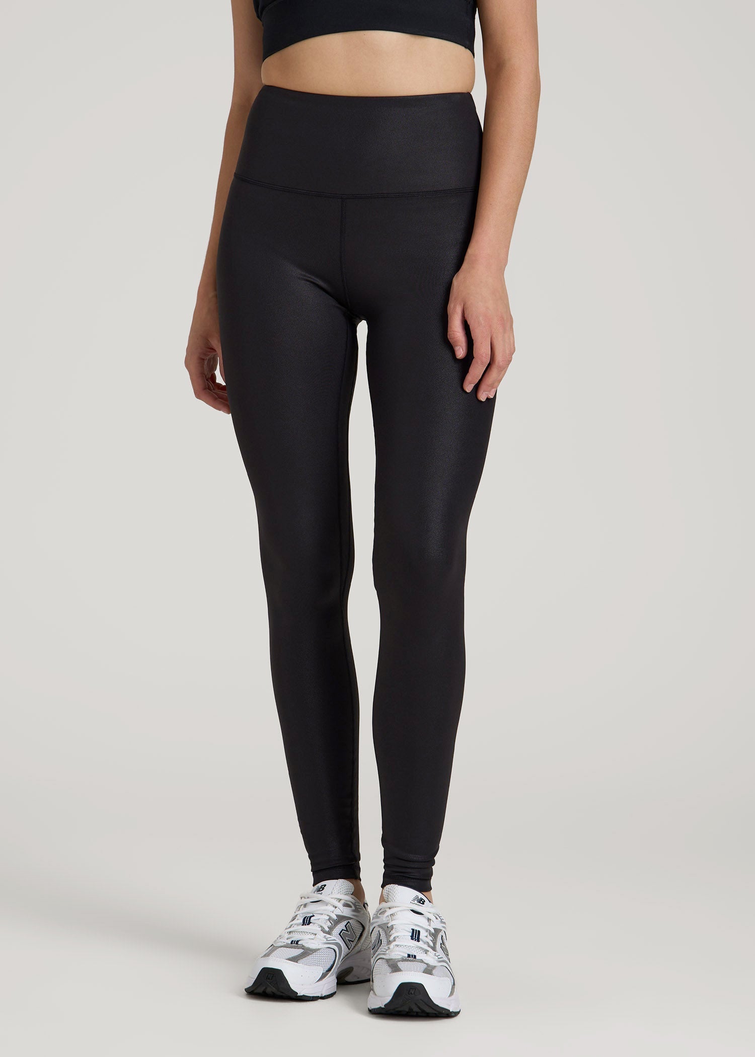 Balance High-Rise Leggings for Tall Women in Black Shine