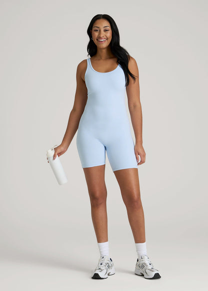 Balance Scoopneck Romper for Tall Women in Ice Blue