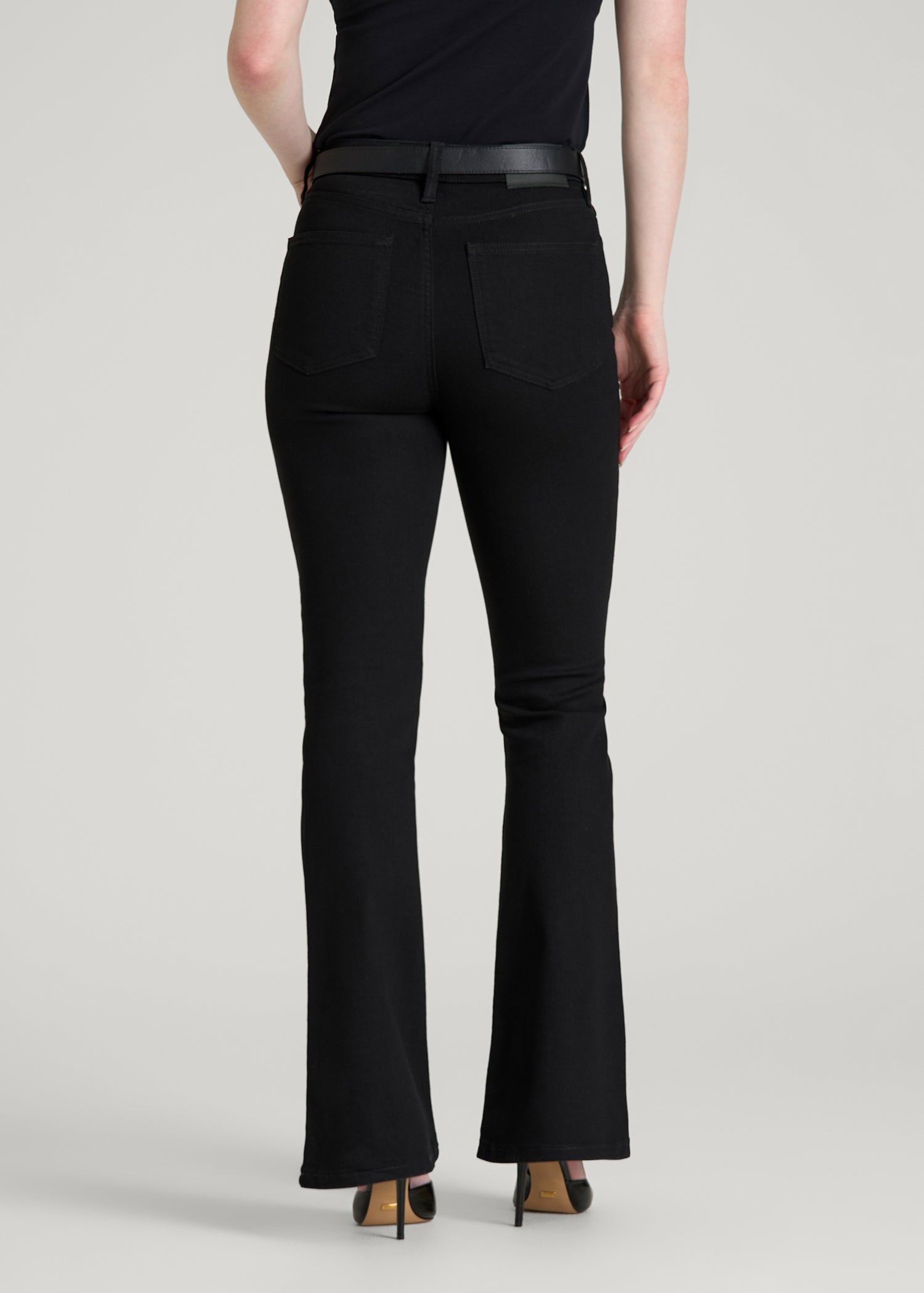 Chloe High Rise Flare Jeans for Tall Women in Optimum Black
