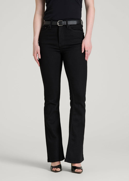Chloe High Rise Flare Jeans for Tall Women in Optimum Black