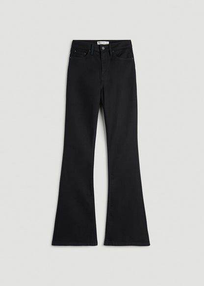 Chloe High Rise Flare Jeans for Tall Women in Optimum Black