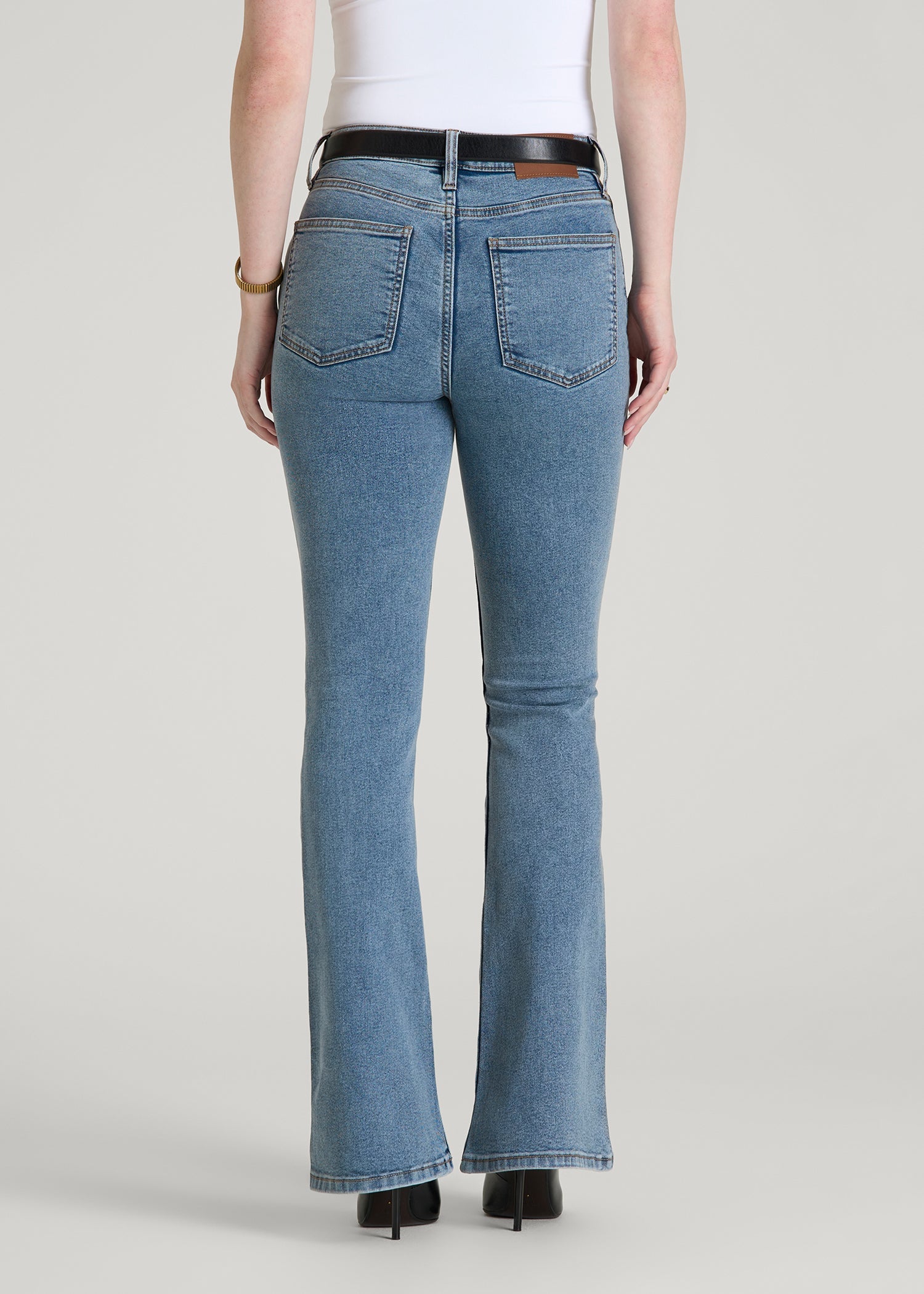 Chloe High Rise Flare Jeans for Tall Women in Perfect Blue