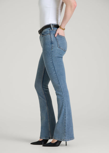 Chloe High Rise Flare Jeans for Tall Women in Perfect Blue