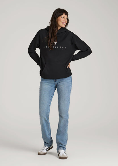 Logo Hoodie for Tall Women in Black